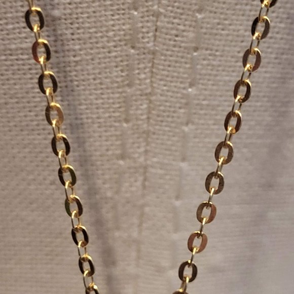 18" 14K Gold Cable Chain Necklace with 14K Gold "Blessing" Pendant - Picture 10 of 14